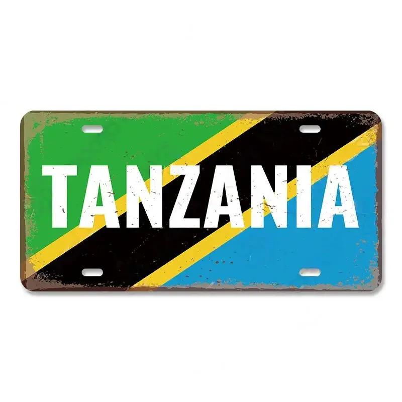 Support customization based on provided images Vintage Country Poster License Plates Saudi Arabia Singapore Thailand Metal Aluminum Sign For Bar Garage Club Home Wall Decor