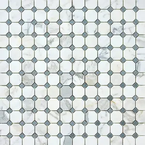 Calacatta Gold & Gray Octagon 12x12 Polished/Honed Marble Mosaic Tile