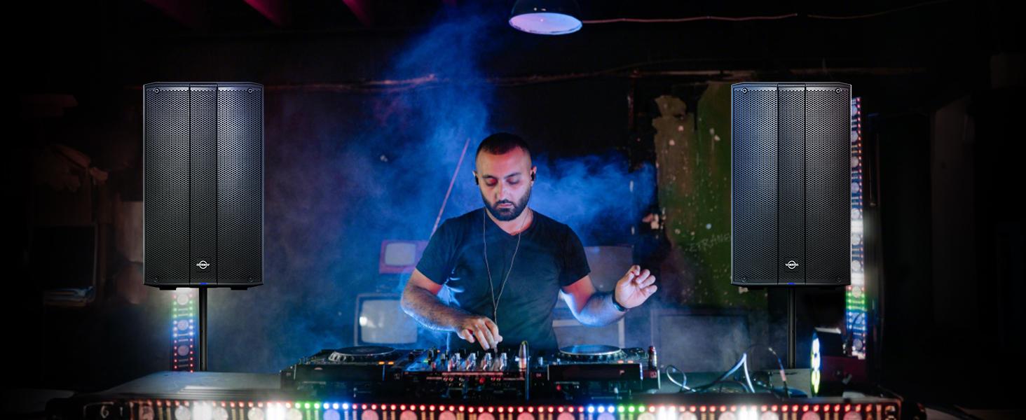 LOTAWAY PCH-15 2000W Powered Bluetooth PA Speaker, True 3-Way Active ...