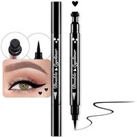 1Pcs 04# Black Hearts Face Stamp & Eyeliner