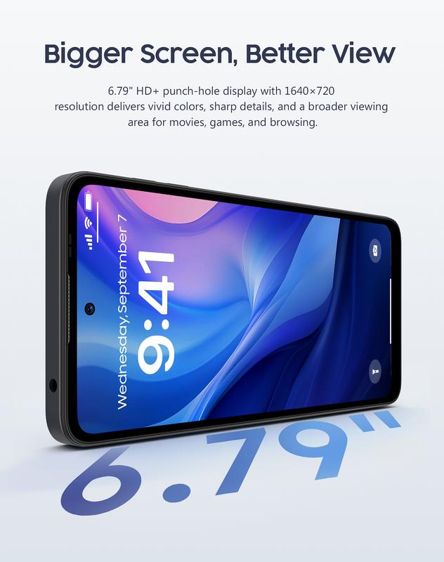 The Most Affordable Smartphone: INVENS Ultra 13P 6.79" HD+ smartphone, dual SIM dual standby,  5000mAh Battery Android 15 with 16+128+TF 1TB, 16MP+64MP high-definition dual cameras, Facial Recognition + Fingerprint Unlock,Bluetooth: 5.0