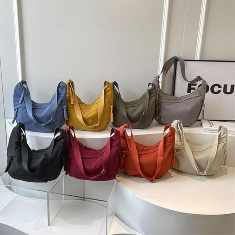 Dumpling Satchel for Women Men Lightweight Multi-Pocket Design Adjustable Strap Crossbody Bag for Daily Use