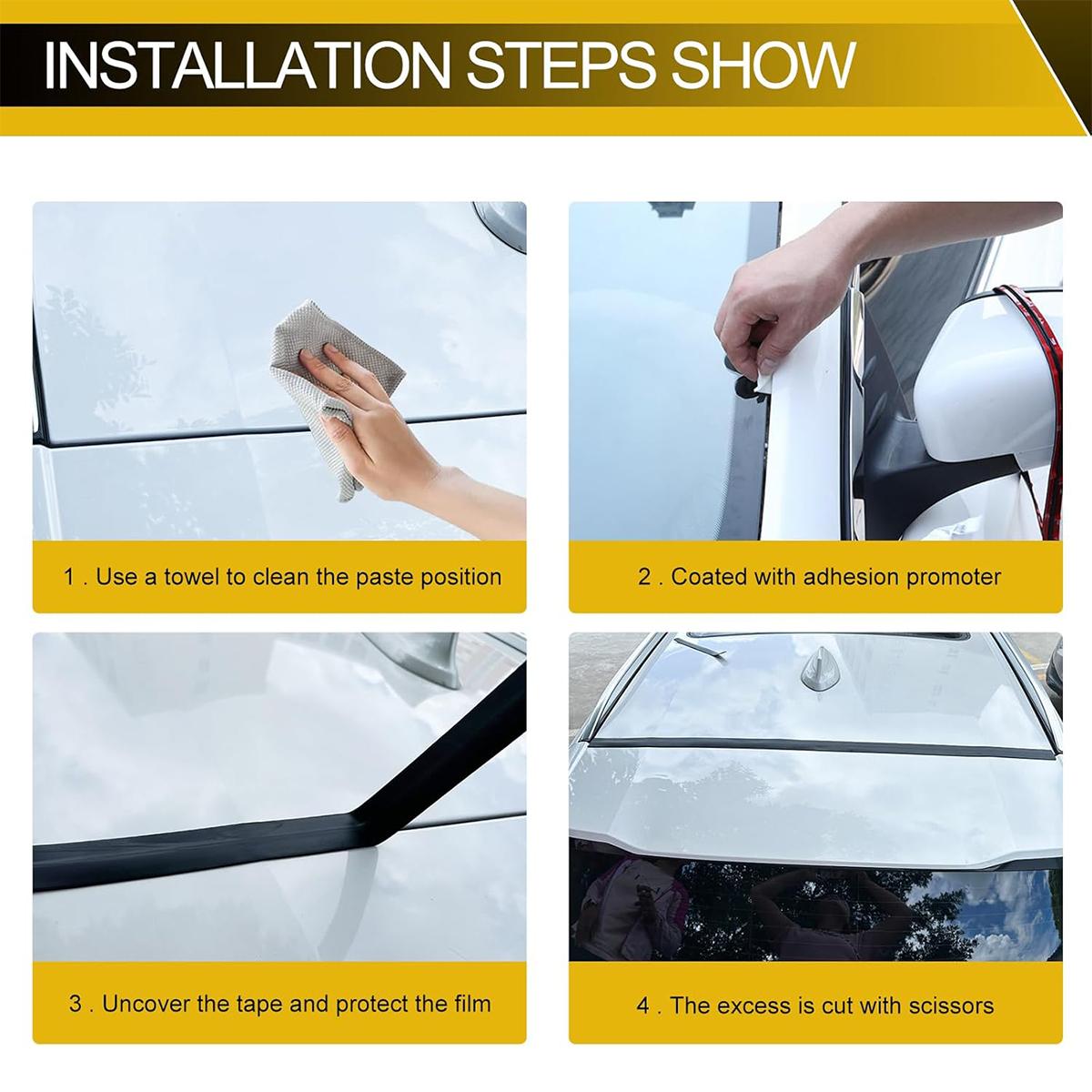 Car Windshield Rubber Seal, Car Windshield Seal Strip, Universal Car Window Seal, Car Exterior Accessories for Car Roof Windshield,Easy to Install,Water leakage prevention Car Windshield Rubber Seal, Car Windshield Seal Strip, Universal Car Window Seal, Car Exterior Accessories for Car Roof Windshield,Easy to Install,Water leakage prevention
