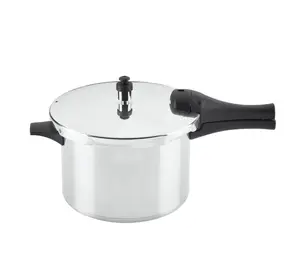 6 Quart Aluminum Stovetop Pressure Cooker, Induction Compatible, Metal Utensil Safe, Silver
