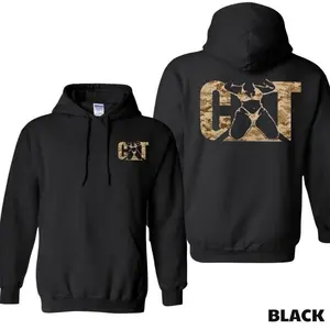 🥇     CAT Camo Hoodie 2-Sided Full-Color Graphic Hoodie , Unisex Menswear & Womenswear Tops Collection , Hoodie