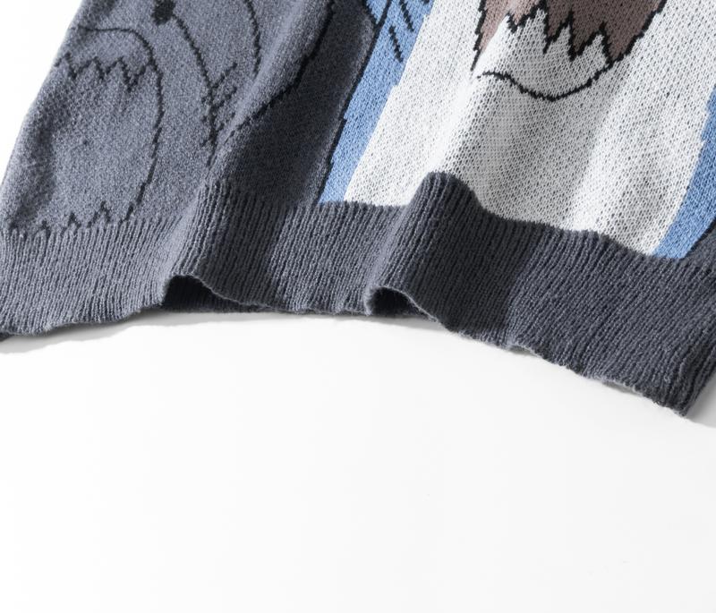 2026 #Springfresh Winter Cartoon Shark Crewneck Polyester Pullover Sweater Unisex Oversized Elegant Casual Streetwear Thick Knitwear Grey Fashion Sweaters Knitted 2026 #Springfresh Winter Cartoon Shark Crewneck Polyester Pullover Sweater Unisex Oversized Elegant Casual Streetwear Thick Knitwear Grey Fashion Sweaters Knitted
