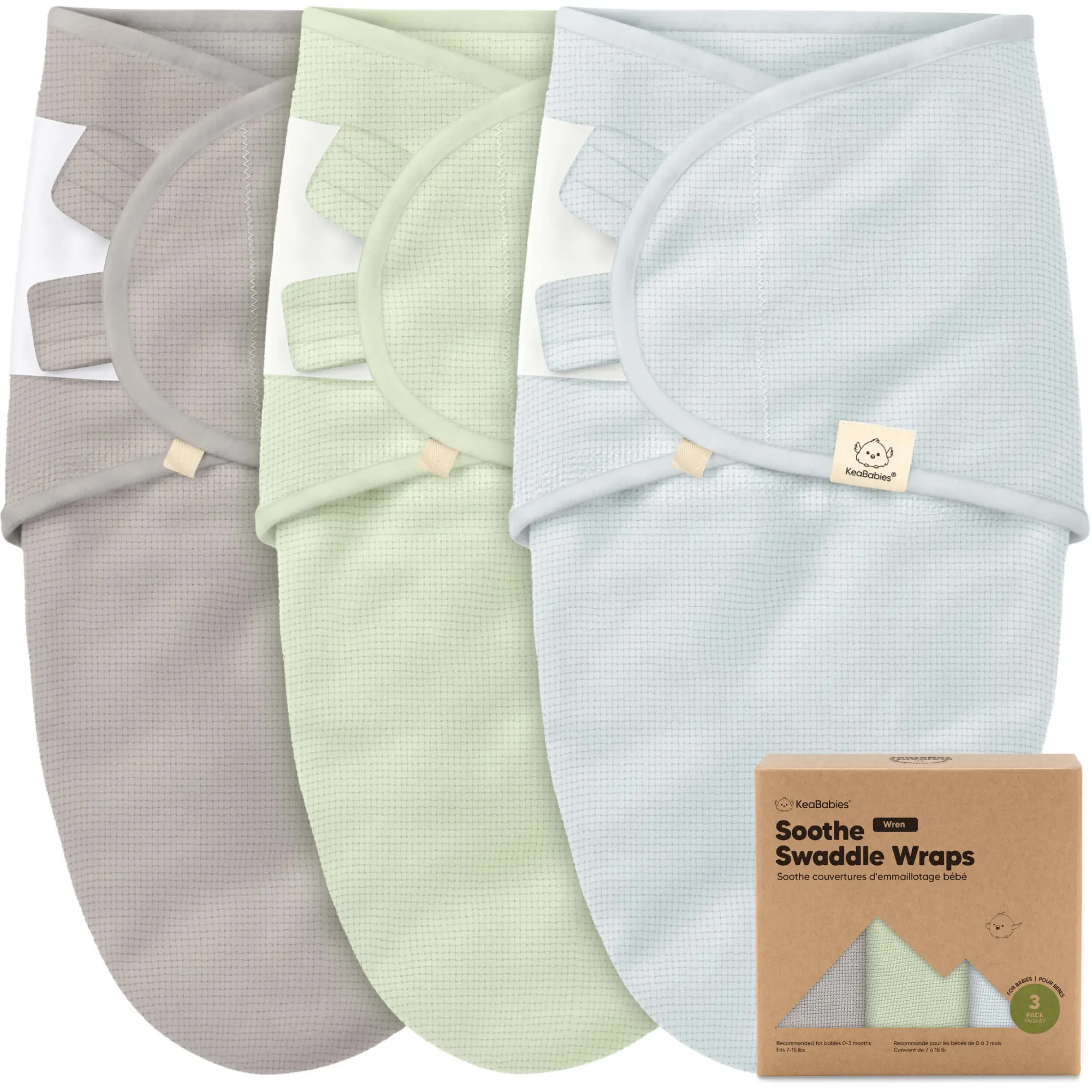 [Registry Must-Have] 3-Pack Organic Swaddles for Newborns, Baby Sleep Sacks 0-3 Months - Baby Swaddle Wrap, Newborn Wearable Blanket, Infant Sleep Sack for Girls, Boys, Soft & Snug, Large Hook & Loop Closure