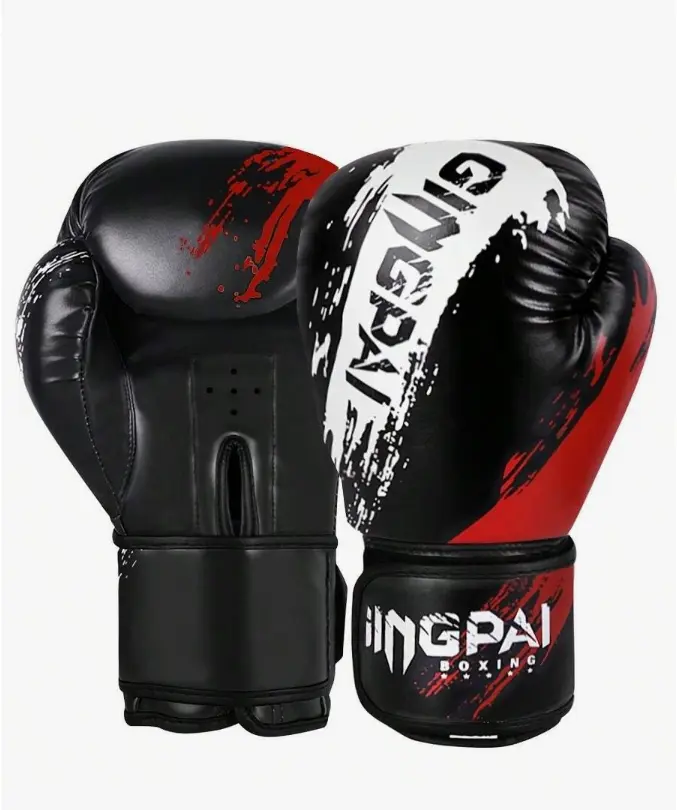 GINGPAI Premium Boxing Gloves for Adults & Kids Training Punching Sparring Mitts with Comfortable Padding Adjustable Wrist Strap Durable PU Material Black/Red/Blue