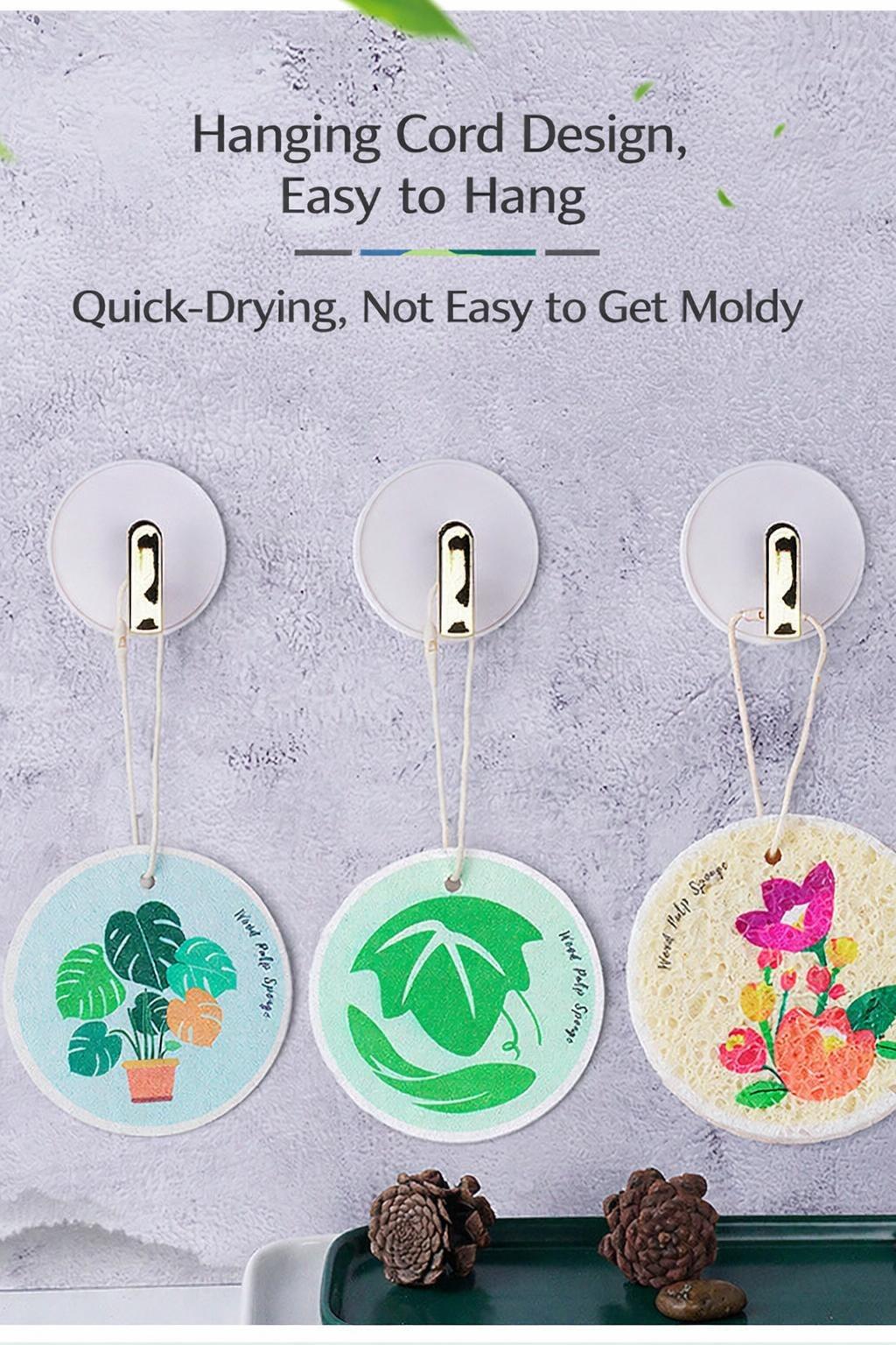 Floral Dish Sponge | Cute Kitchen Gadgets 2026 | Eco-Friendly Cellulose Scrubby | Multi-Use Cleaning Tool for Sneakers & Bathroom | High Absorbency Foam Sponge Flower Wood Wipe