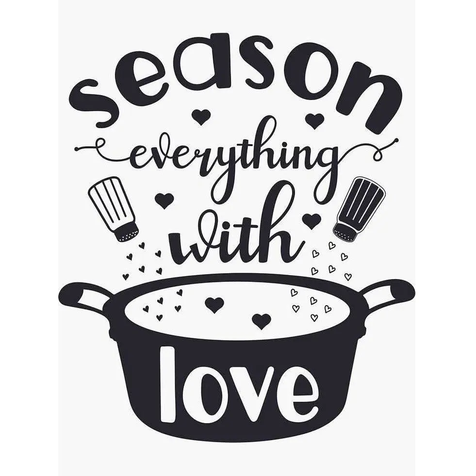 2x2 Rectangle Refrigerator Magnet with "Season Everything with Love" Design, Home Decor Decoration, Wedding Gift, Home Supplies Accessory