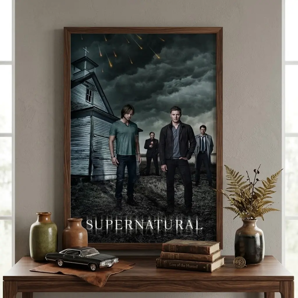 Supernatural TV Series Poster No Frame, Dark Fantasy Wall Art, Paranormal Horror Decor, Vintage Mystery Print, Fan Room Artwork Gift