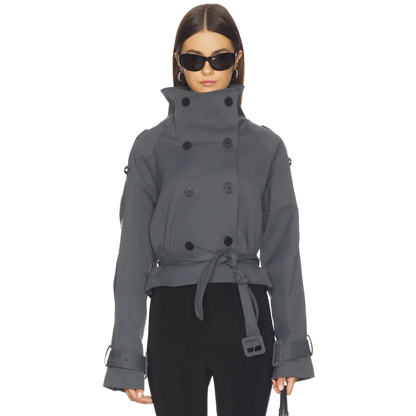 LIONESS Blanc Cropped Trench in Olive