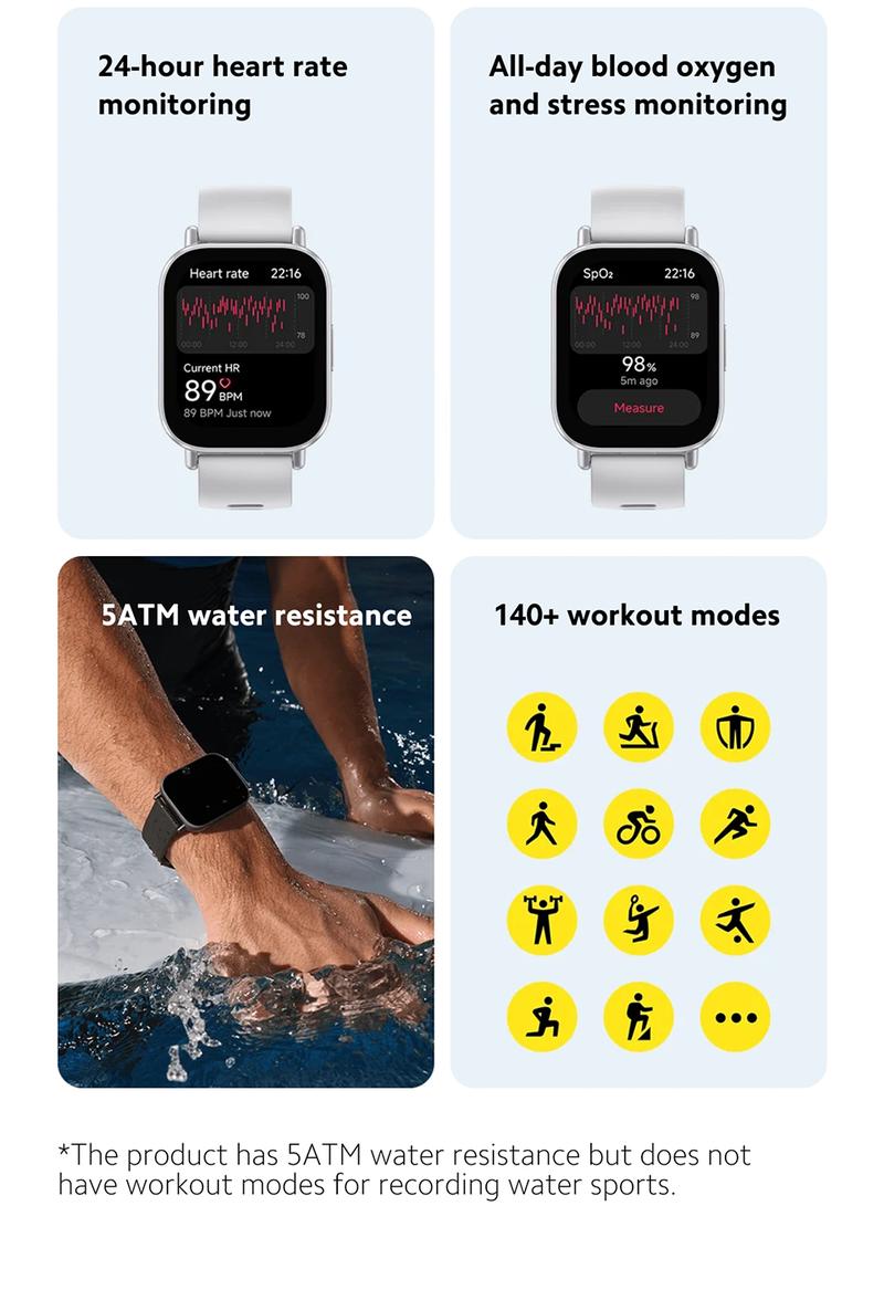 Xiaomi Redmi Watch 5 Active Smartwatch, 2.0" LCD Display, 18 Days of Battery Life, 140+ Sports Modes, 5ATM Waterproof, Bluetooth Calling Wearable Monitoring Resistance Smartphone Charging Screen Wristwatch