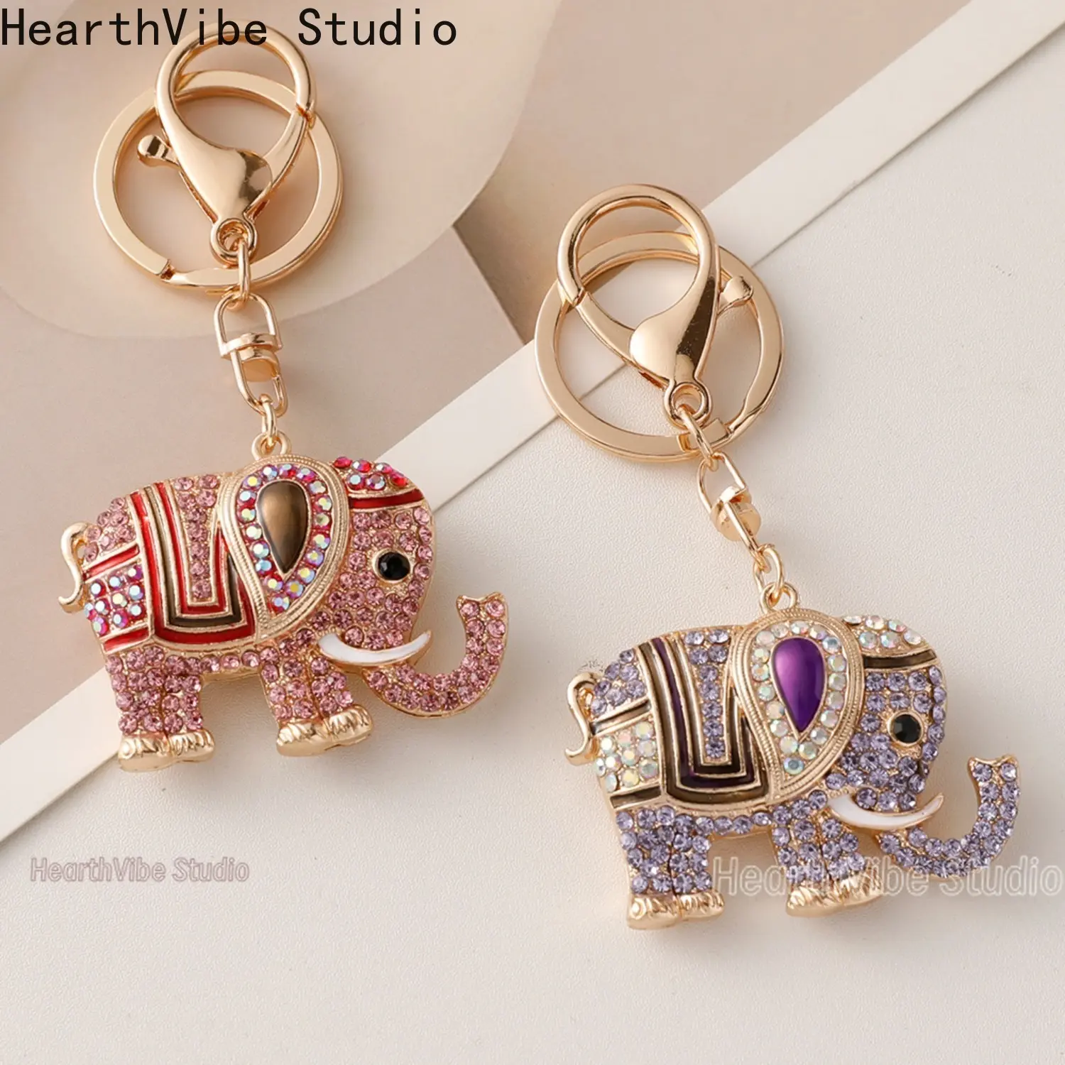 Alloy Cute Elephant 3D Metal Keychain Charm - Aluminium Alloy Animal Character Keychain, Fashionable Bag Accessory, Ideal Small Gift, Cute Keychains