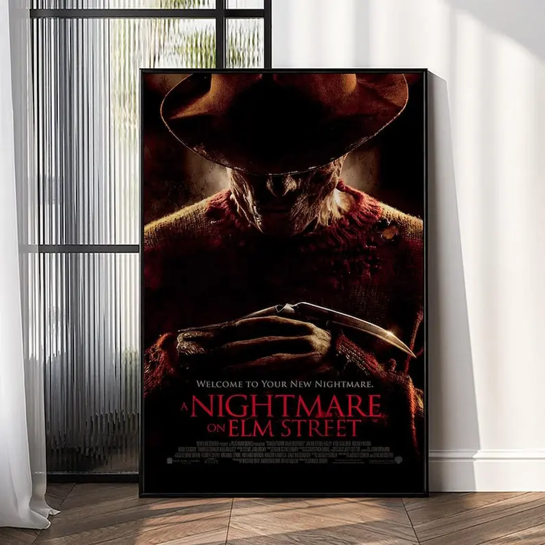 A Nightmare On Elm Street Poster, Frameless Horror Movie Wall Art, Home Theater Decor, Gift For Horror Fans