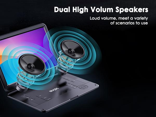 [2026 Updated] 17.9" Portable DVD Player w/ 15.6" Large HD Screen, Dual High Volume Speaker, Lossless Audio, 6-Hour Big Capacity Battery, Remote Control, Support CD/USB/SD Card/Sync TV & Multiple Disc Formats