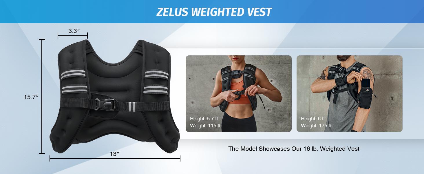 【SpringStatements】ZELUS Weighted Vests,6/8/12/16/20/25/30lbs weight vest with Detachable Phone Pouch&Reflective Stripes&Adjustable Straps| Exercise Equipment & Workout Enhancer for Motivational Walking, Strength Training, Running, Rucking