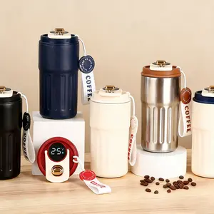 Smart Stainless Steel Vacuum Flask, Temperature Display Water Bottle with Leak-proof Lid & Portable Handle, Drinking Cup for Outdoor Camping, Drinkware, Leakproof Insulated Tumbler, Gifts For Women Lightweight Lightweight