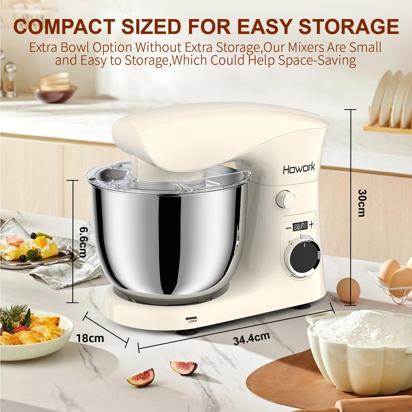 HOWORK Tilt-Head Stand Mixer (5QT/10-Speed) | 3-in-1 Baking Attachments for Home Bakers Steel Kitchen Appliances