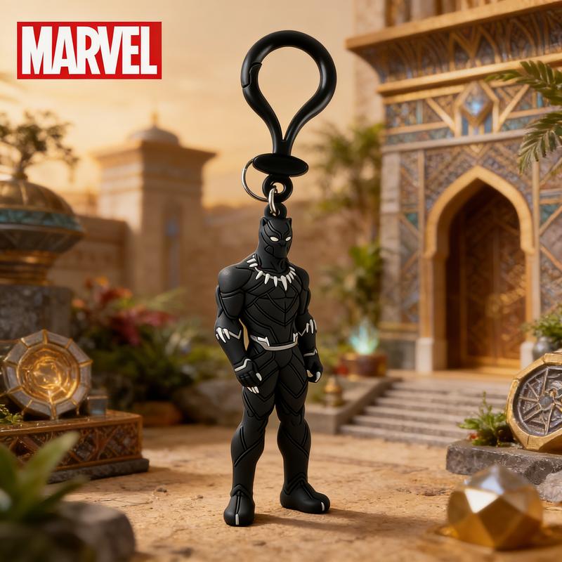 Marvel Black Panther Keychain 1Pc Officially Licensed 3D Figurine Bag Clip Charms PVC Suitable Fans Gift Backpack Decor T'Challa