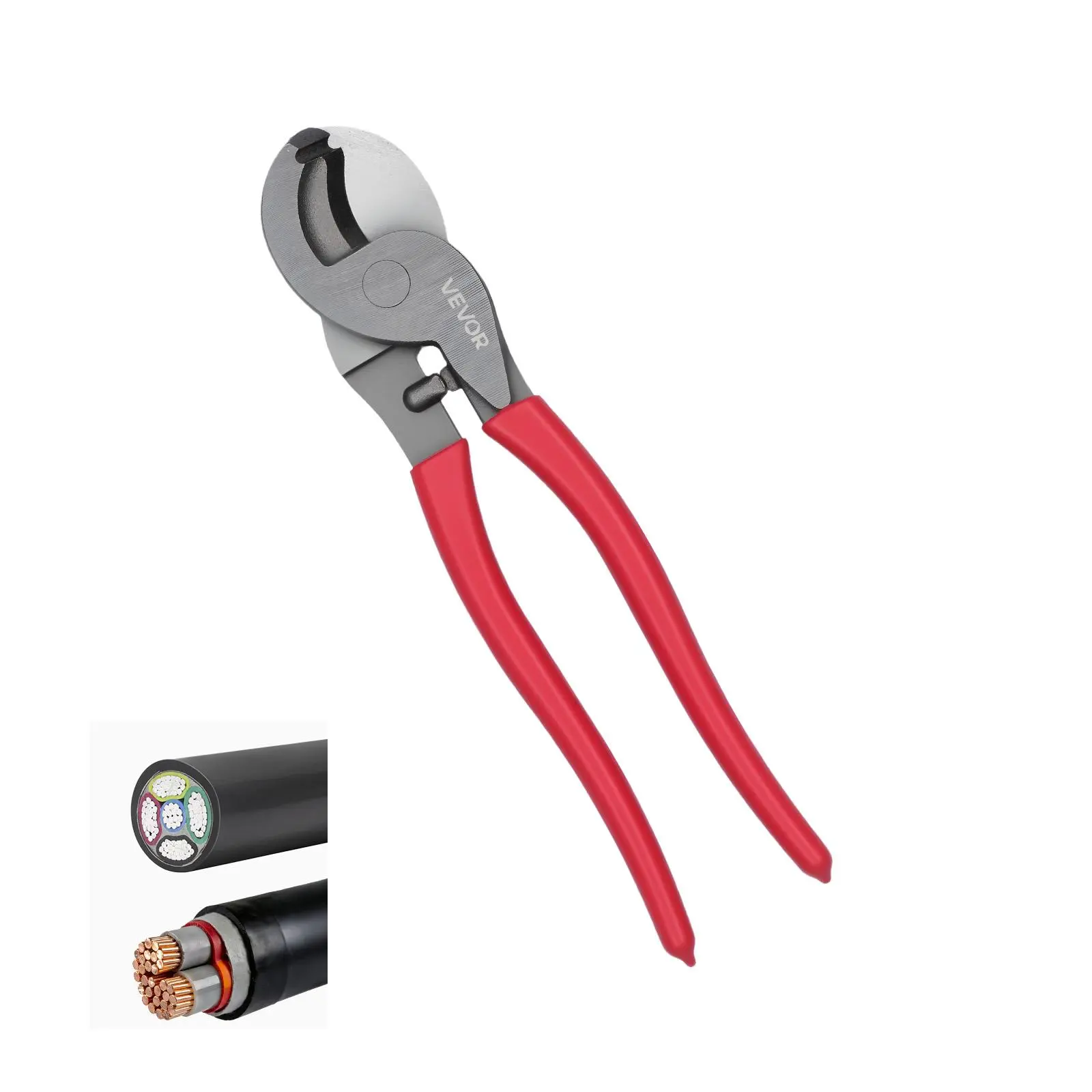 【Summerfinds】VEVOR High Leverage Cable Cutter,9-1/4 in CompactForged Blades and PVC-Coated HandlesHeavy Duty Cable Cutting Pliers Tool for 4/0 AWG Aluminum2/0 AWG Soft Copper and 100-Pair 24AWG Comm Cables