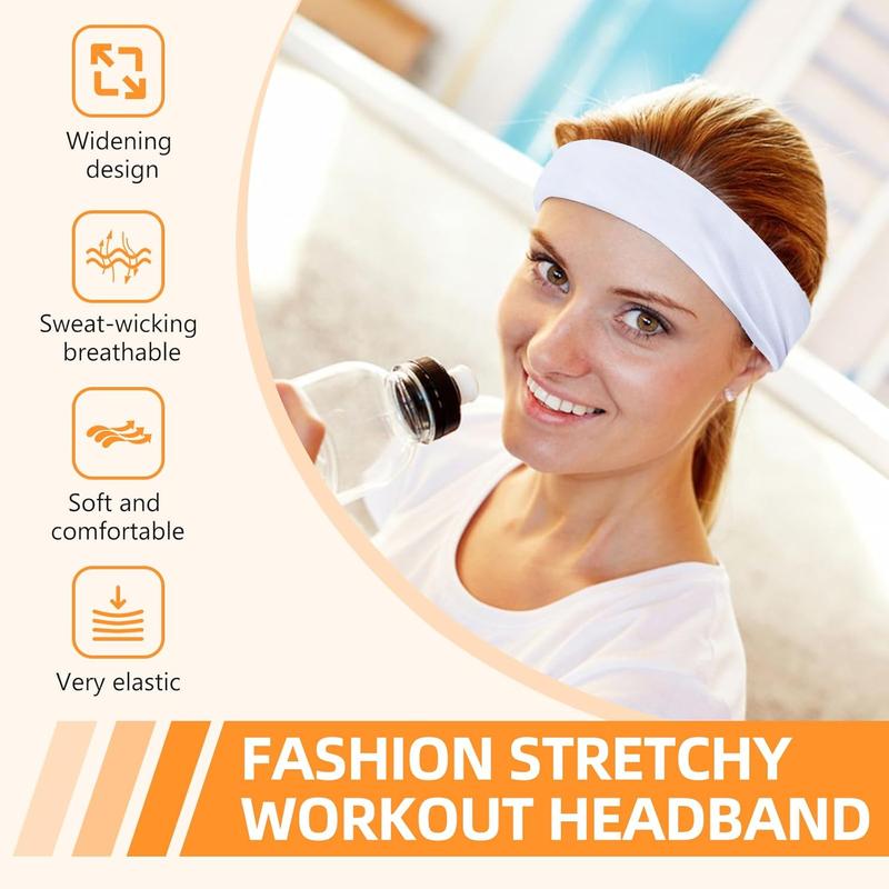 8PCS Non-Slip Sports Headbands | Sweat-Absorbing Elastic Bands for Running & Workouts VANRUID