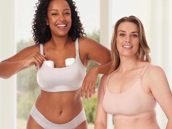 【Summervibes 】Momcozy Nursing Bras for Breastfeeding, Pumping Bra，FB029 Seamless Ultra Comfort Maternity Bra with Performax Technology U Neck Pregnancy Bra maternity  undies