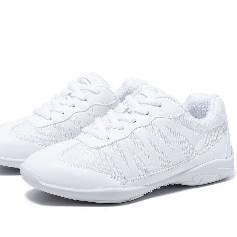 BAXINIER Youth Girls White Cheerleading Shoes Breathable Youth Cheer Competition Sneakers Athletic Training Dance Tennis Walking Cheerleading Shoes for Girls dance shoe