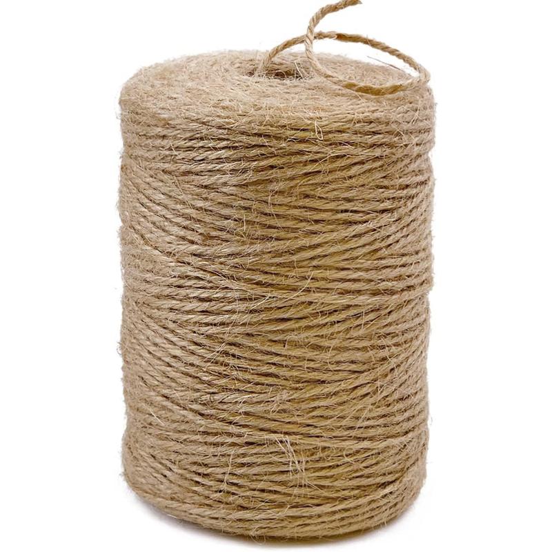Natural Jute Twine 600 Feet Long Twine String for Crafts Gift Wrapping Packing Gardening Wedding Decor (Brown 2mm * 600feet)