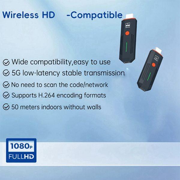 50M Wireless Transmitter TV Dongle Adapter HDMI-Compatible Video Audio Extender for TV Monitor Projector PC Only TX