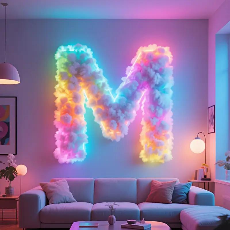 Intelligent 3D Cloud LED Light | Color Change&Music Synchronization | Christmas and Halloween Room Decoration | USB Powered Home DIY Fun