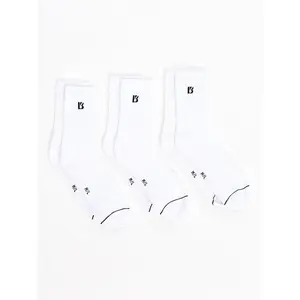 3 Pack Half Crew Socks - White