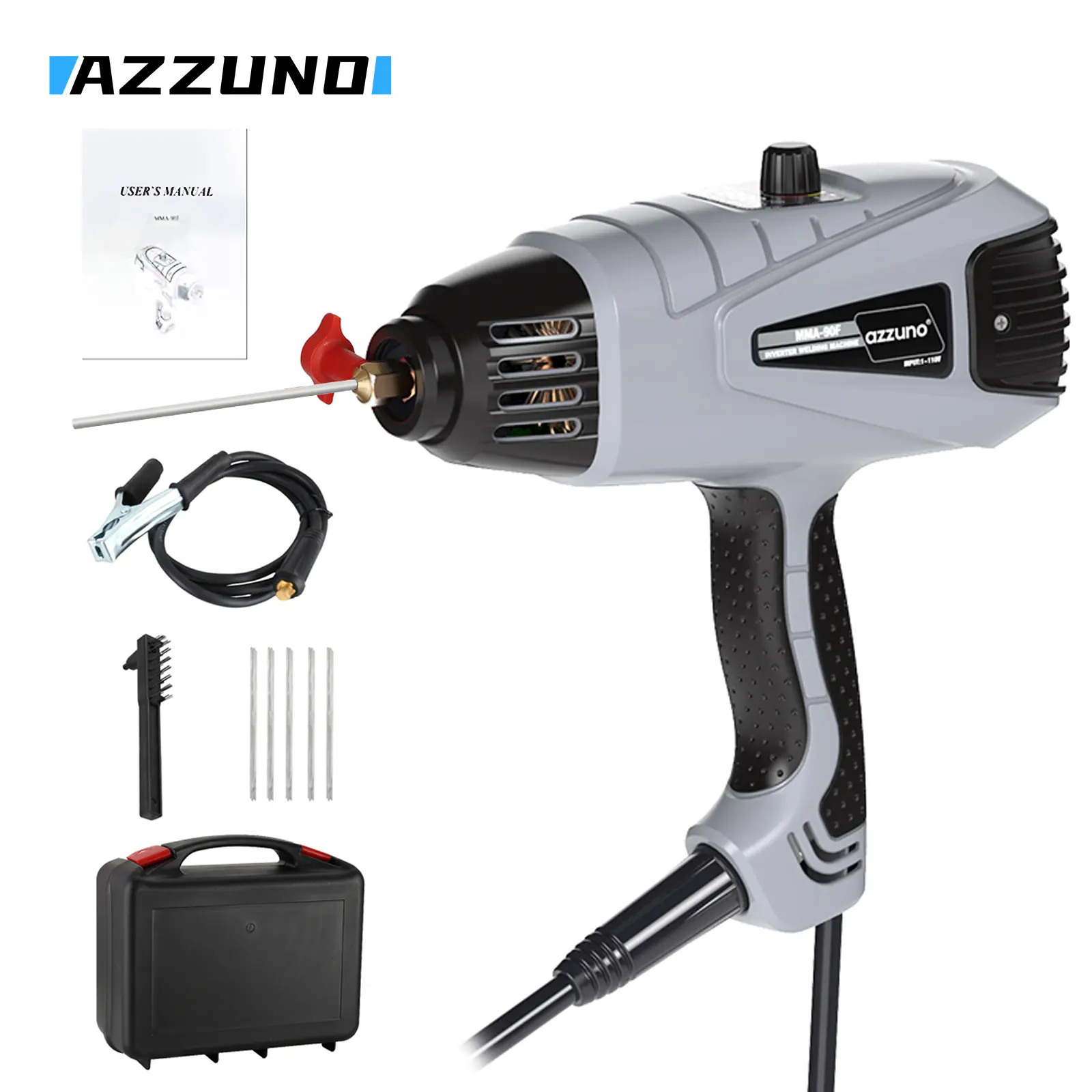 AZZUNO MMA-90F Handheld Digital Intelligent Arc Stick Welding Machine - New Design, Small Size, Adjustable Current Thrust, Suitable for Simple Welding Tasks