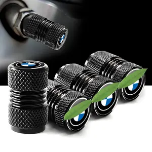 4-piece set of tire valve caps for BMW models, corrosion-resistant, universal aluminum alloy dust caps, made of metal, dustproof and waterproof, durable, suitable for cars, bicycles, and motorcycles, practical!