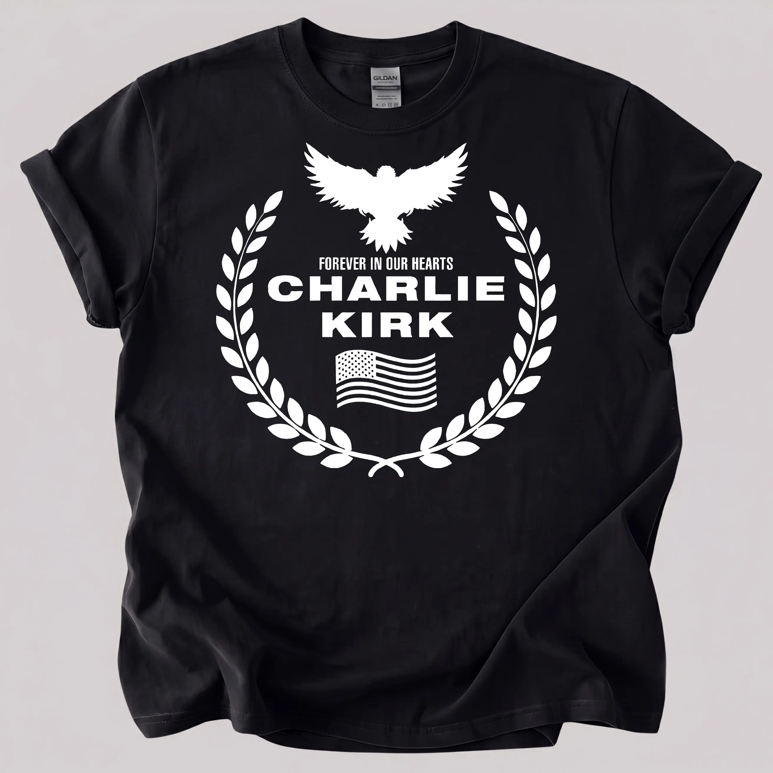 Vintage Forever In Heart Charlie Kirk Shirt, Football Tee Classic Cotton