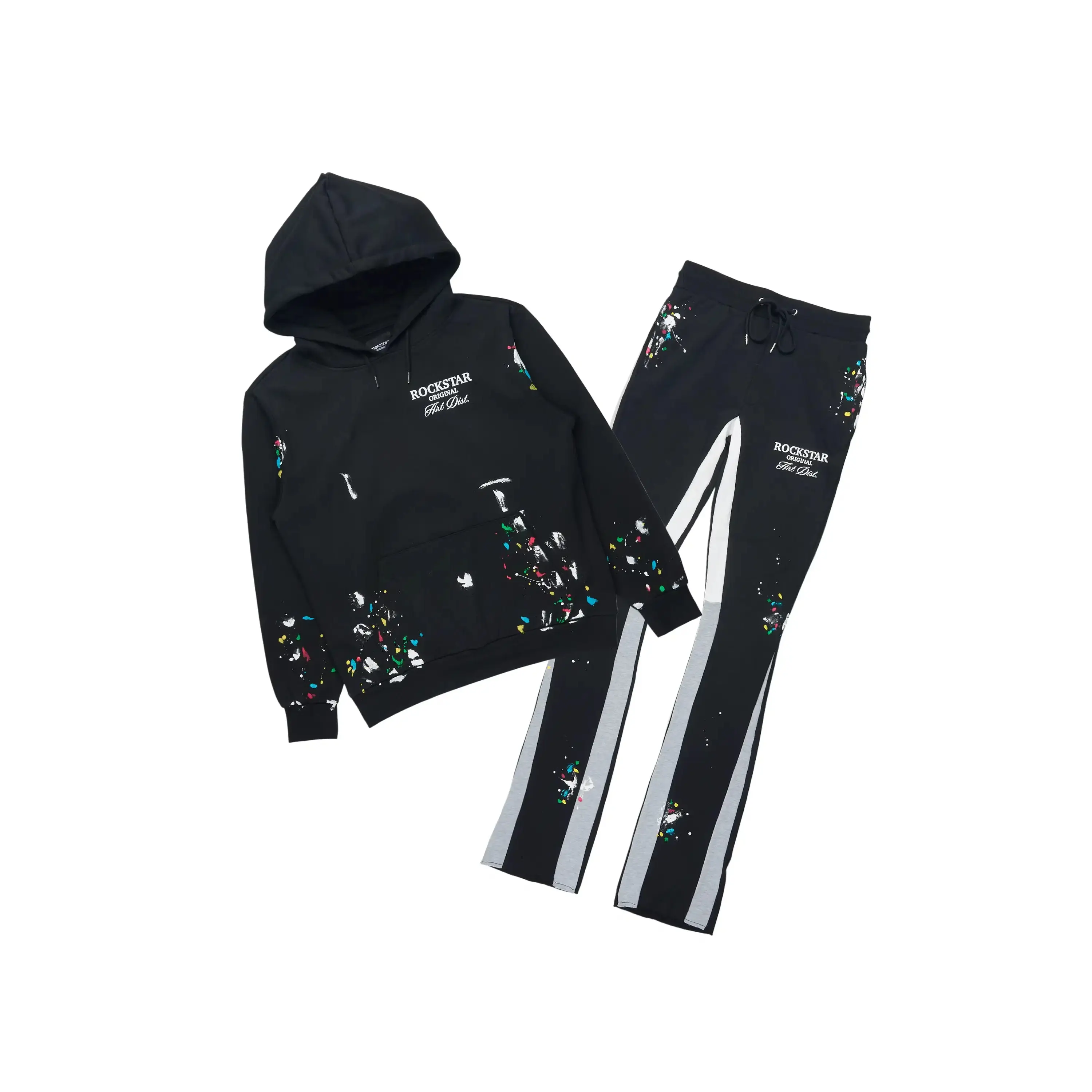 Art Dist 2.0 Black/Grey Hoodie/Stacked Flare Track Set