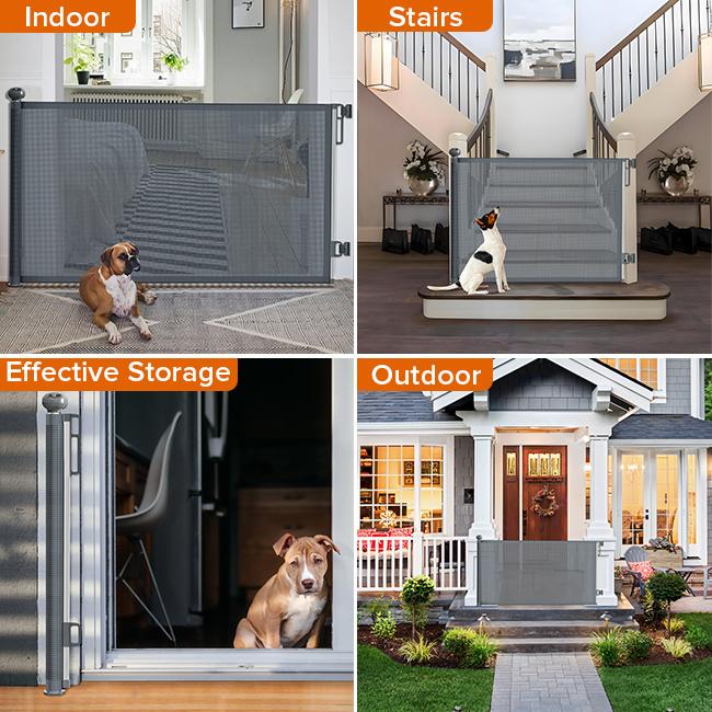Petstars Retractable Baby Gate, Mesh Dog & Baby Gate 55" Wide 33" Tall Safety Child or Pet Gate for Indoor Outdoor Stairs, Doorways, Hallways, Deck Petstars Retractable Baby Gate, Mesh Dog & Baby Gate 55" Wide 33" Tall Safety Child or Pet Gate for Indoor Outdoor Stairs, Doorways, Hallways, Deck