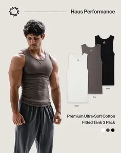 Haus | Premium Ultra-Soft Cotton Fitted Tank 3 Pack