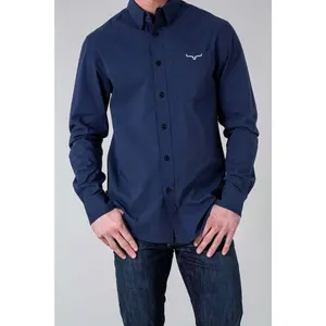 Men's Kimes Ranch Team Long-Sleeve Cotton Cowboy Top, Casual Menswear Shirt
