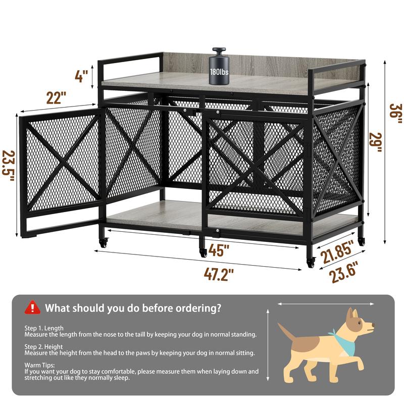 [LIVE] COZPAW Large Dog Crate Furniture | 48/52/71/78/86Inch  Wooden Kennel for Extra-Large Dogs | Heavy-Duty Indoor Wire Crate  dogcages dog kennel lockable wheel