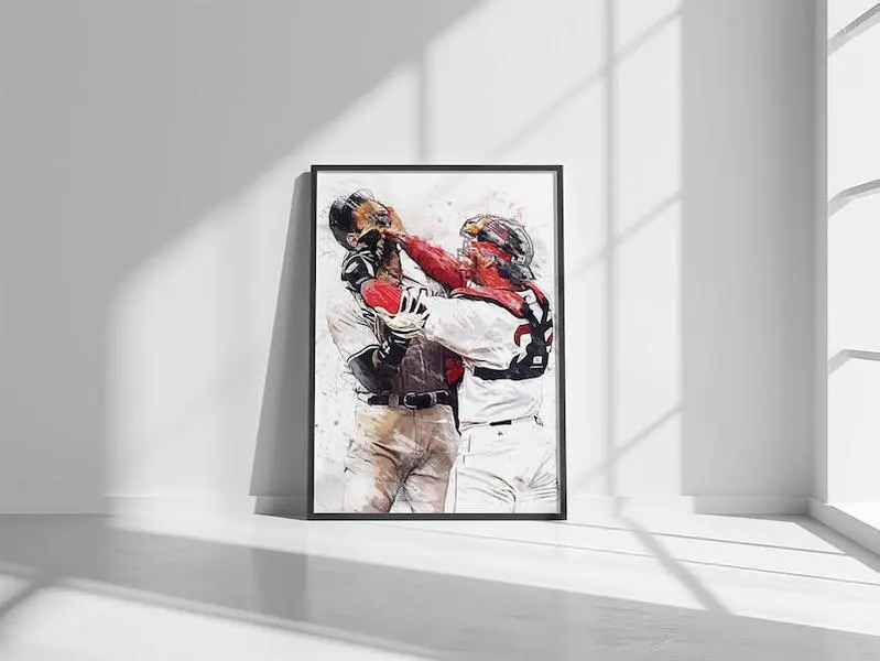 Jason Varitek Poster, Boston Red Sox, Alex Rodriguez | Printed Poster, Poster Print Unframed Not Canvas Wrap, or Framed, Sports Art, Kids, Man Cave, Fan Cave Gift