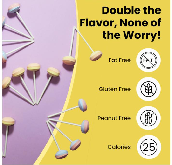 Double Lollies - Gluten Free, Peanut Free, Fat Free Assorted Fruity Flavors Lollipops - Low Calorie Perfect for Birthdays, Parties -9 oz Bag (Pack of 1)