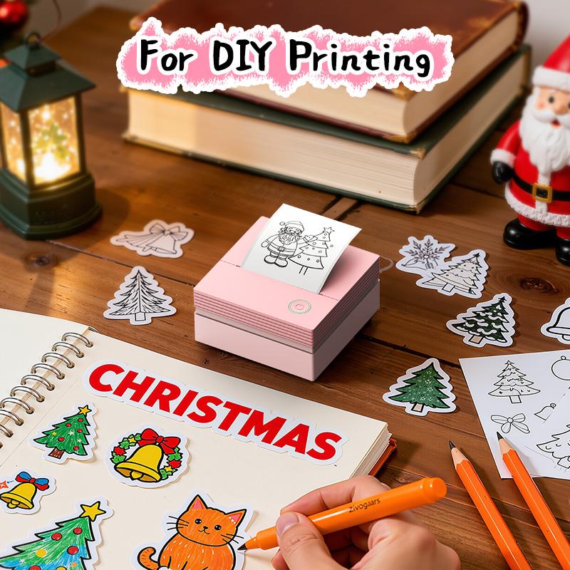 PM290C Sticker Printer Thermal Mini Printer, Bluetooth Print with Roll of Paper, Portable Print for Phone & Tablet, Sticker Maker Machine for Notes, Photos, Journal, Ideal Gift for Valentine's Day