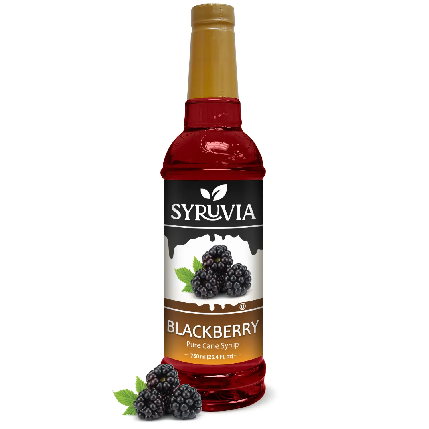 Syruvia Natural Sweet Blackberry Syrup - 25.4 fl oz, Kosher & Gluten-Free, Rich Flavor Syrups & Concentrates for Drinks, Desserts