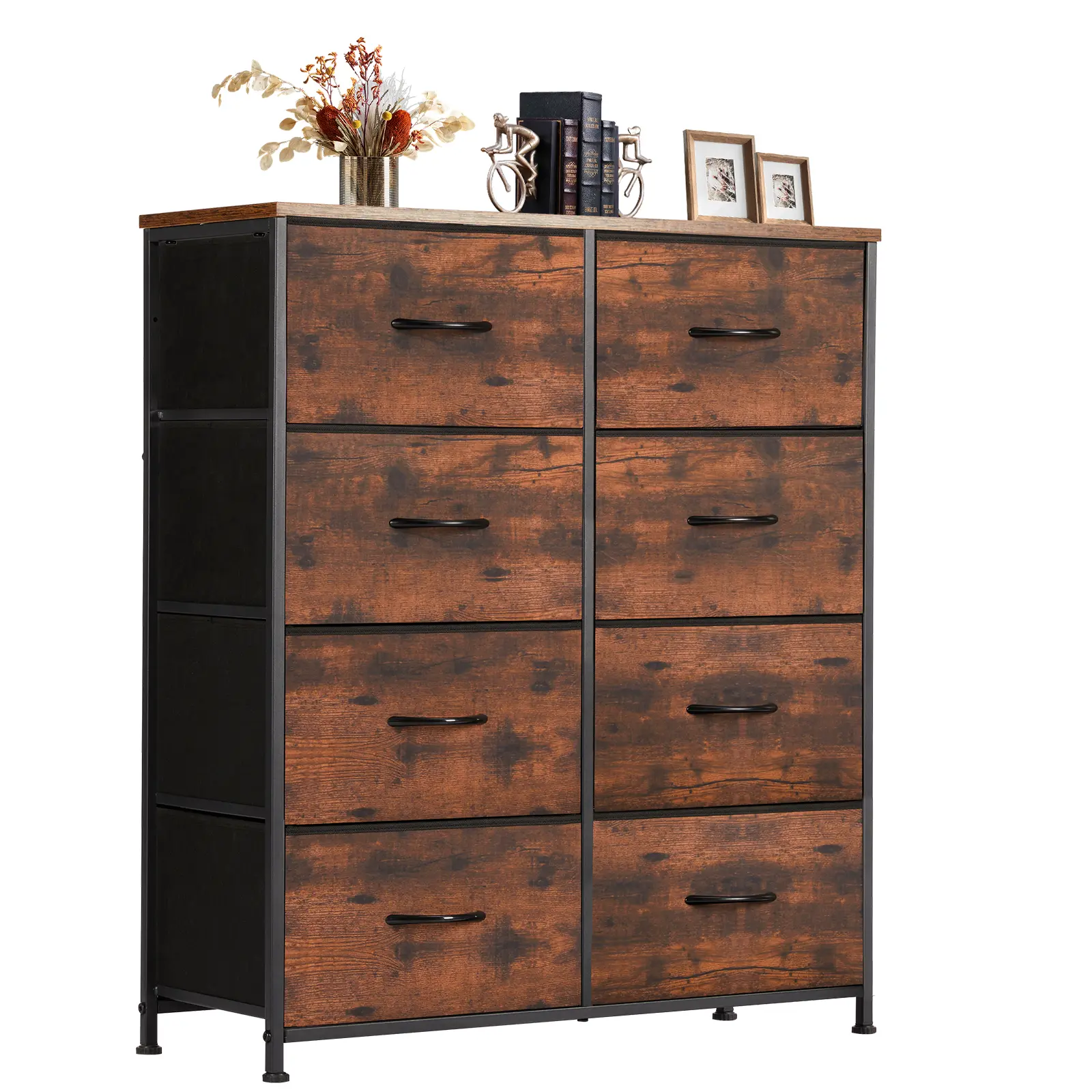 8-Drawer Fabric Organizer Storage Chest - Modern Home Decor Bedroom Dresser, Multi-Use Indoor Cupboard & Cabinet for Living Room, Apartment Accessories, Chest Of Drawers, Drawer Dressers