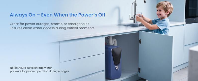 Glacier Fresh 0.0001μm 5 stage Reverse Osmosis System with Faucet, 800 GPD Tankless Under Sink RO Filtration,  Non-Electric, 3:1 Pure to Drain, Reduce TDS PFAS PFOS for Home Kitchen Waterfall