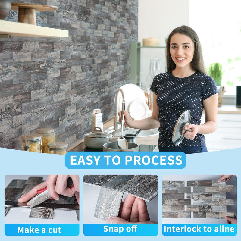 Art3d 10-Pack Peel and Stick PVC BacksplashTiles  11.4"x13.5" for Kitchen, Bathroom, and Laundry Room Decor  Waterproof Vinyl Decorative Wall Stickers