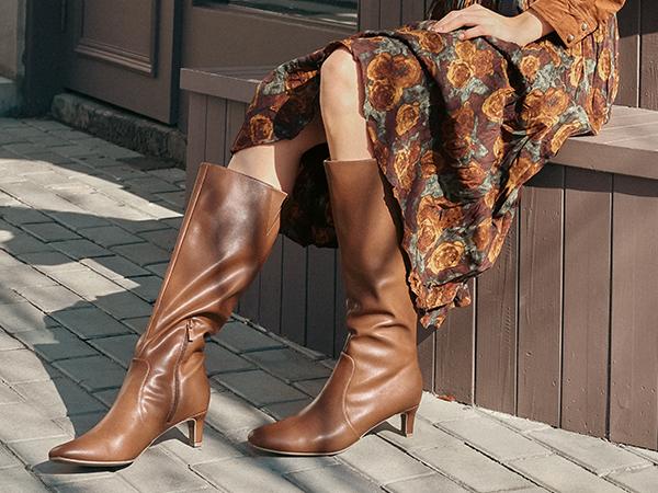 Mysoft Women's Kitten Heel Square Toe Fashion High Boots with Side Zipper, Winter Womensfashion Shoe, Elegant Boots for Women, Ideal Valentine's Day Gift  Bota  Footwear for spring