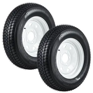Garvee ST175/80D13 Trailer Tire and Wheel Assembly, Heavy-Duty Load Range C 6PR, 5 Lug White Modular Wheel, 13 Inch Tires for Utility/Boat/Camper Trailers, Set of 2