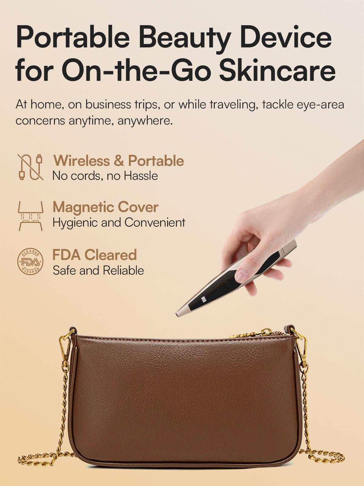 INIA LUMIN 4-in-1 Eye Skincare Wand – 3 Mins a Day for Fewer Lines in 14 Days & Less Puffiness in 21, FDA-Cleared, Spa-Level Results at a Fraction of the Price, Lift & Brighten Eyes in Just Weeks